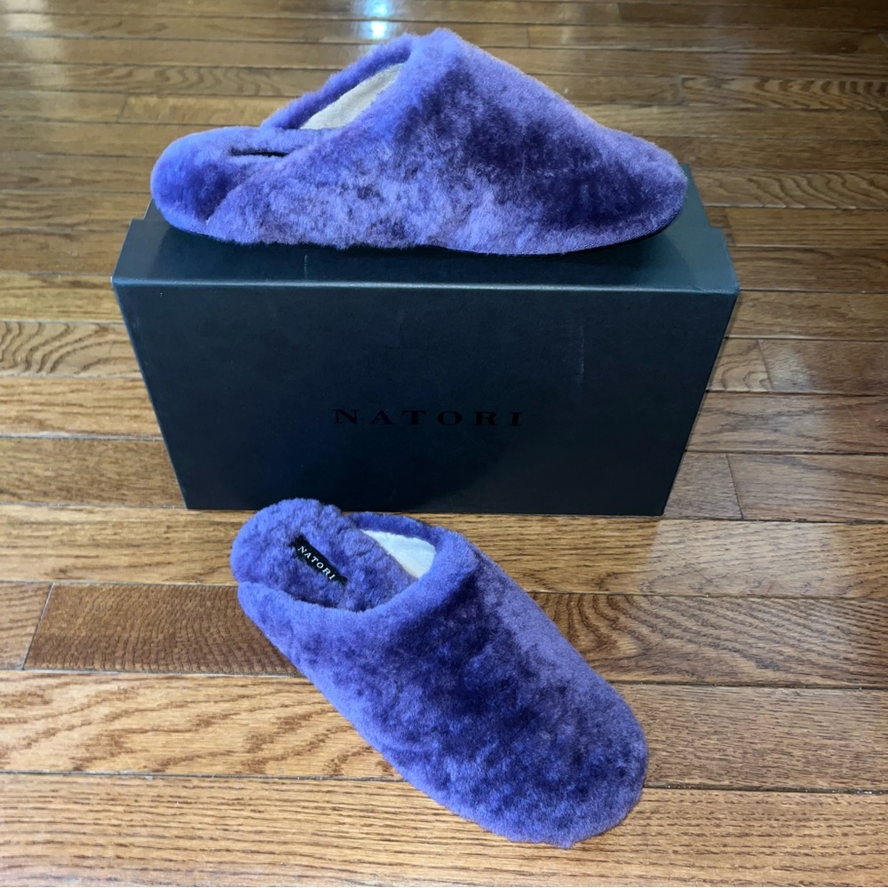 Natori Purple Plush Shearling Slipper